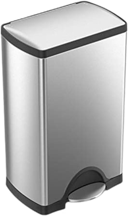 simplehuman 50 Liter / 13.0 Gallon Rectangular Kitchen Step Trash Can, Brushed Stainless Steel