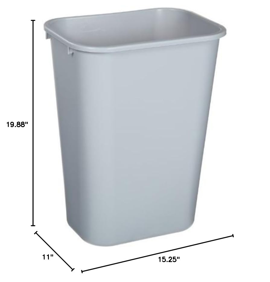 Rubbermaid Commercial Products Resin Wastebasket/Trash Can, 7-Gallon/28-Quart, Black, Plastic, for Bedroom/Bathroom/Office, Fits Under Desk/Sink/Cabinet