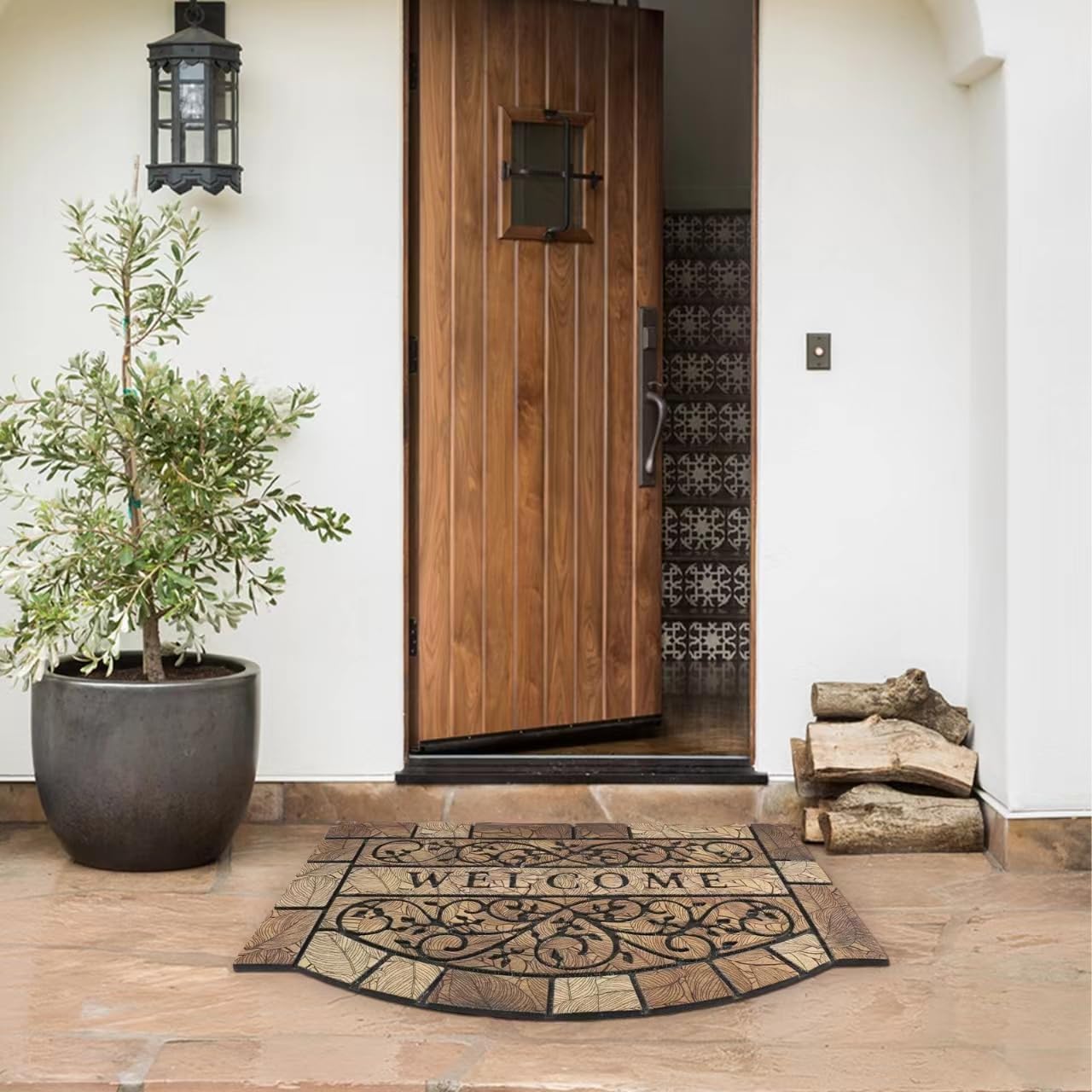 Durable Welcome Door Mats, 24"x36" Heavy-Duty Large Outdoor Mat for Front Door with Non-Slip Rubber Backing for Outside Entry, Garage, Patio, High Traffic Area