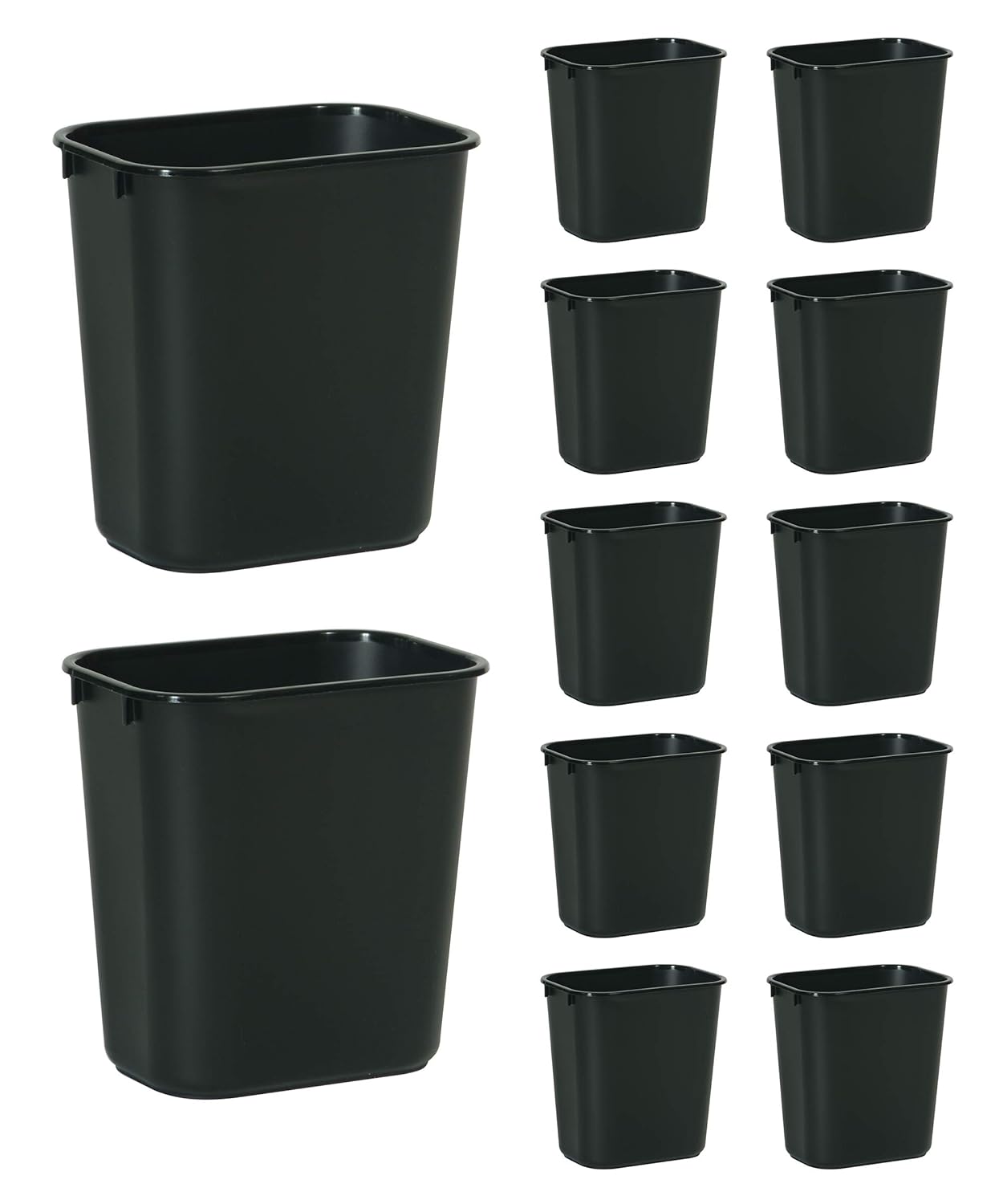 Rubbermaid Commercial Products Resin Wastebasket/Trash Can, 7-Gallon/28-Quart, Black, Plastic, for Bedroom/Bathroom/Office, Fits Under Desk/Sink/Cabinet