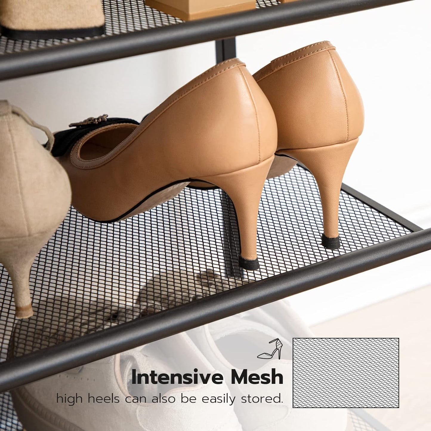 HOOBRO 10-Tier Shoe Rack, 29.5" L Shoe Storage Organizer, Large Capacity Shoe Shelf for Front Door Entrance, Entryway, Hallway, Holds 36-40 Pairs of Shoes, Closet, Rustic Brown and Black BF107XJ01