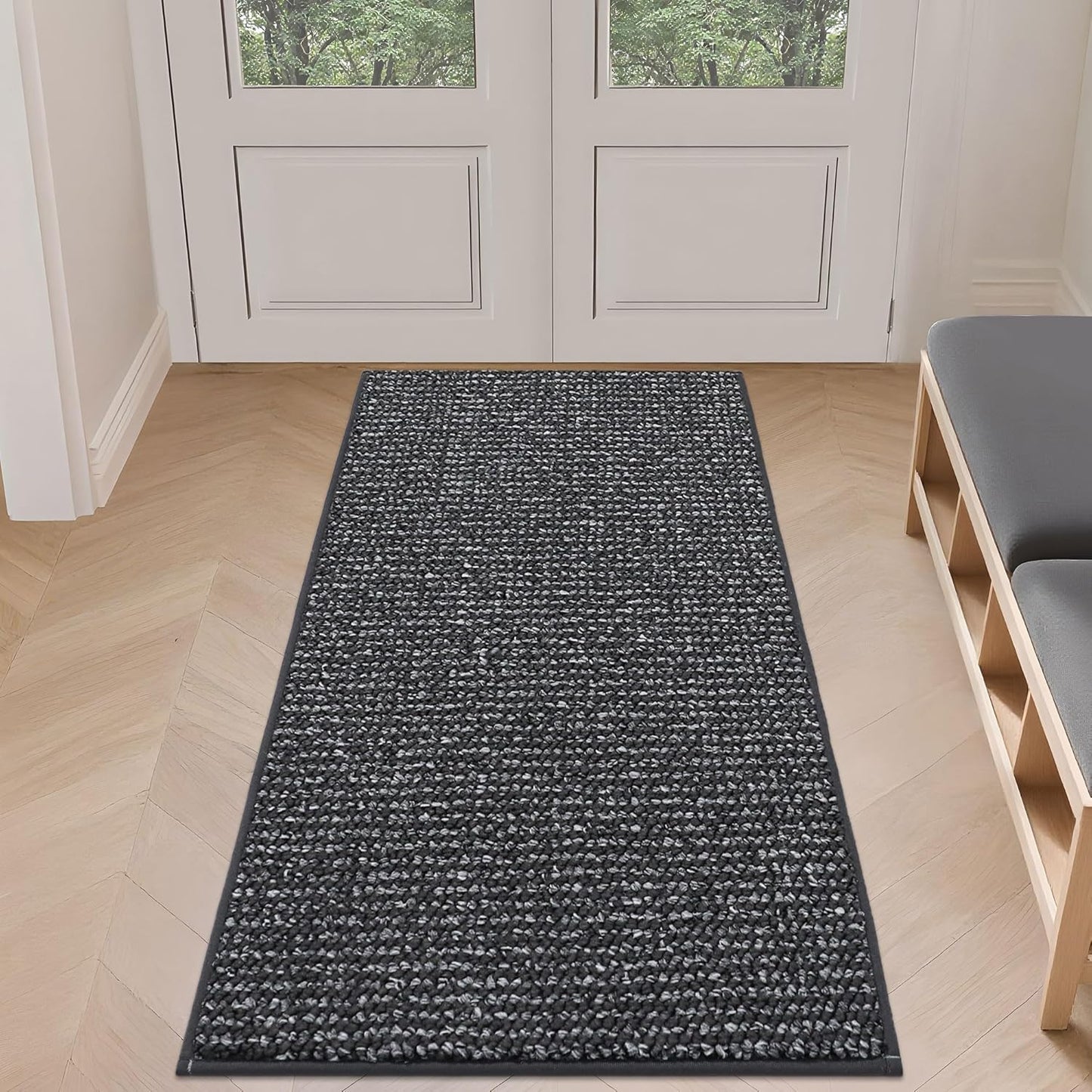 BEQHAUSE Dirt Trapper Door Mat 36" x 60", Non-Slip Washable Doormats Entrance Mat, Dirt Resistant and Absorbent Welcome Mat, Low Profile Floor Mats for Front Back Door and Entryway, Beige