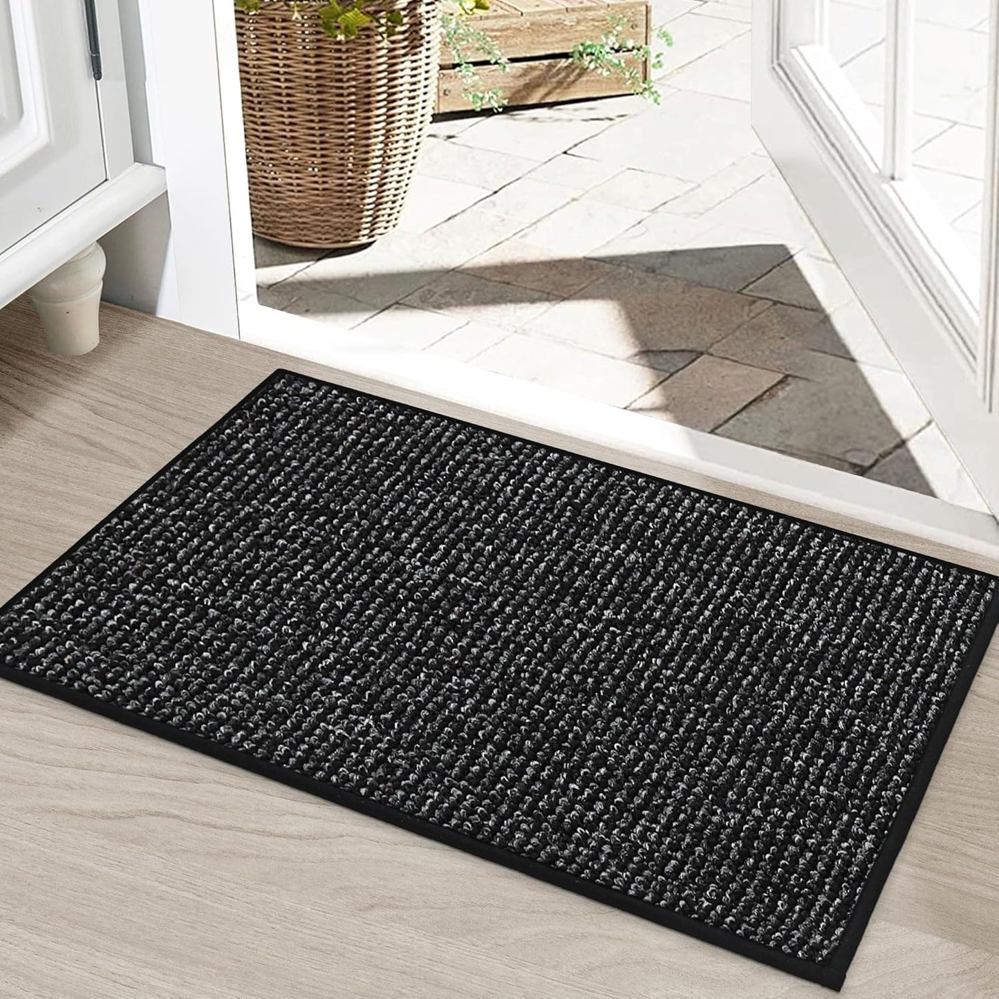 BEQHAUSE Dirt Trapper Door Mat 36" x 60", Non-Slip Washable Doormats Entrance Mat, Dirt Resistant and Absorbent Welcome Mat, Low Profile Floor Mats for Front Back Door and Entryway, Beige