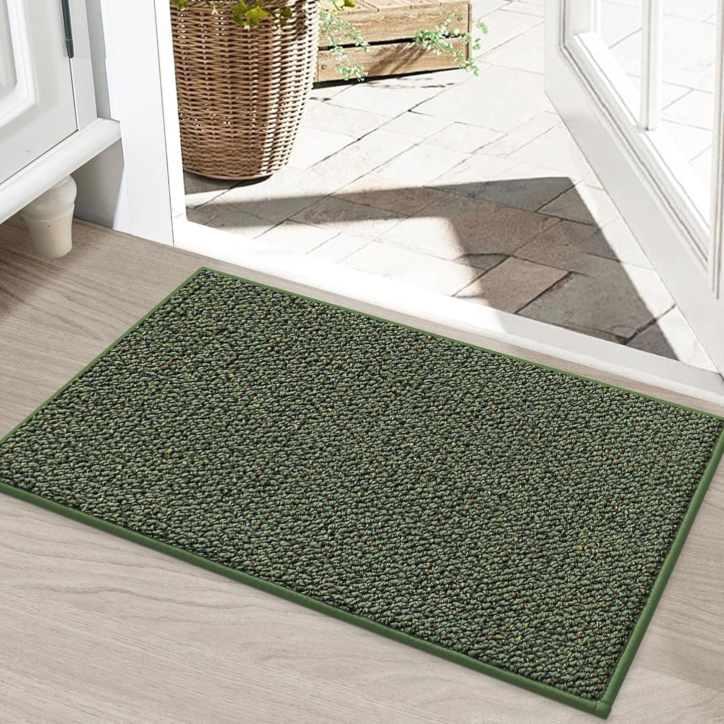BEQHAUSE Dirt Trapper Door Mat 36" x 60", Non-Slip Washable Doormats Entrance Mat, Dirt Resistant and Absorbent Welcome Mat, Low Profile Floor Mats for Front Back Door and Entryway, Beige