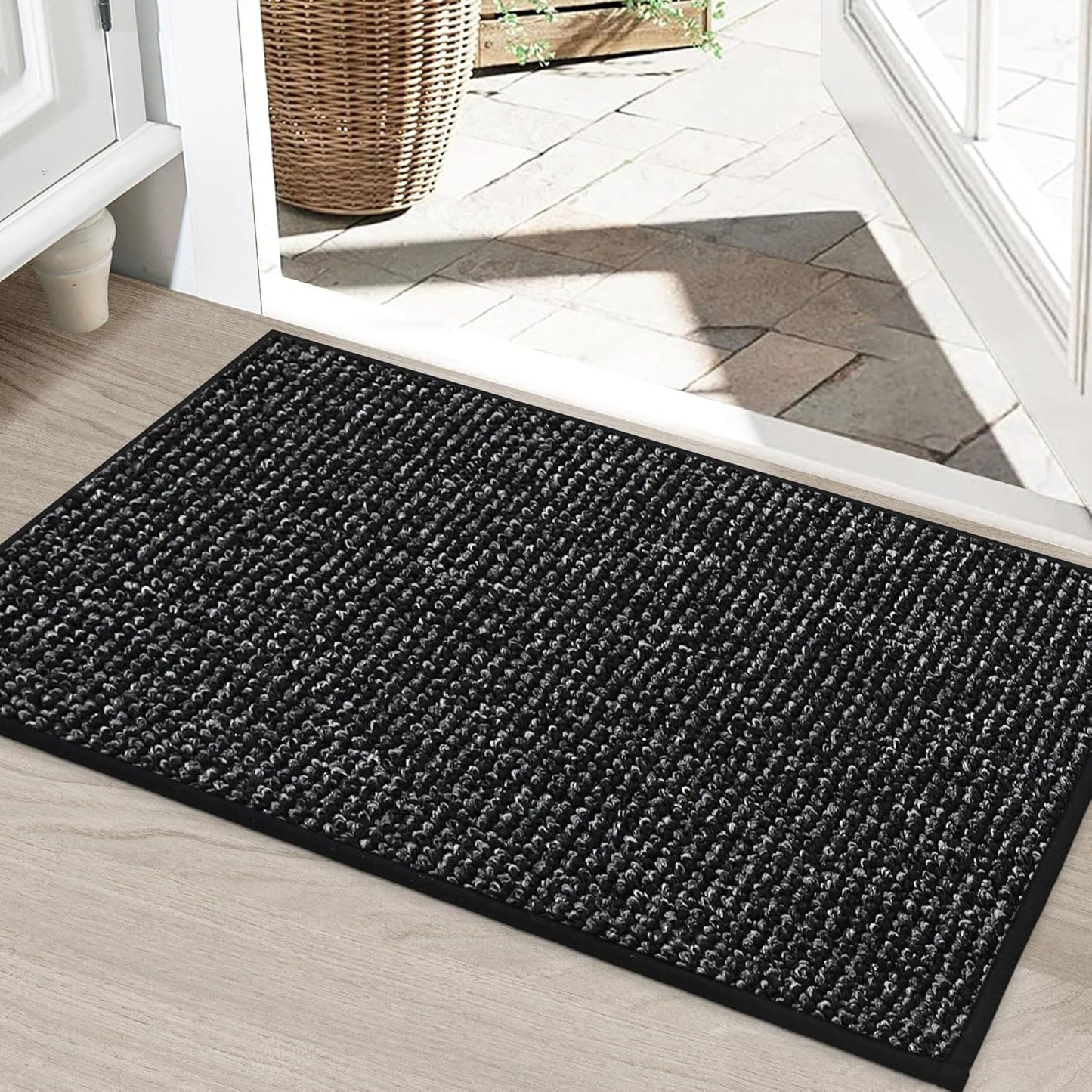BEQHAUSE Dirt Trapper Door Mat 36" x 60", Non-Slip Washable Doormats Entrance Mat, Dirt Resistant and Absorbent Welcome Mat, Low Profile Floor Mats for Front Back Door and Entryway, Beige