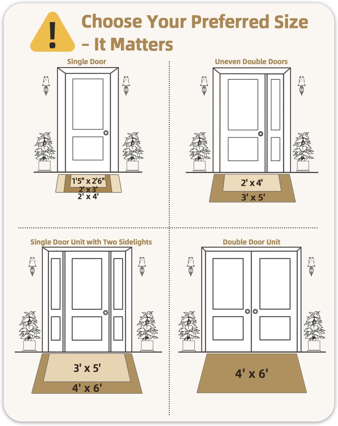 Color&Geometry Front Door Mat Outside Entrance, Heavy Duty Non Slip Low Profile Doormat for Entryway, Trap Dirt and Moisture Welcome Mats All-Weather, Easy Clean, Patio, Garage, 24"x36" Black
