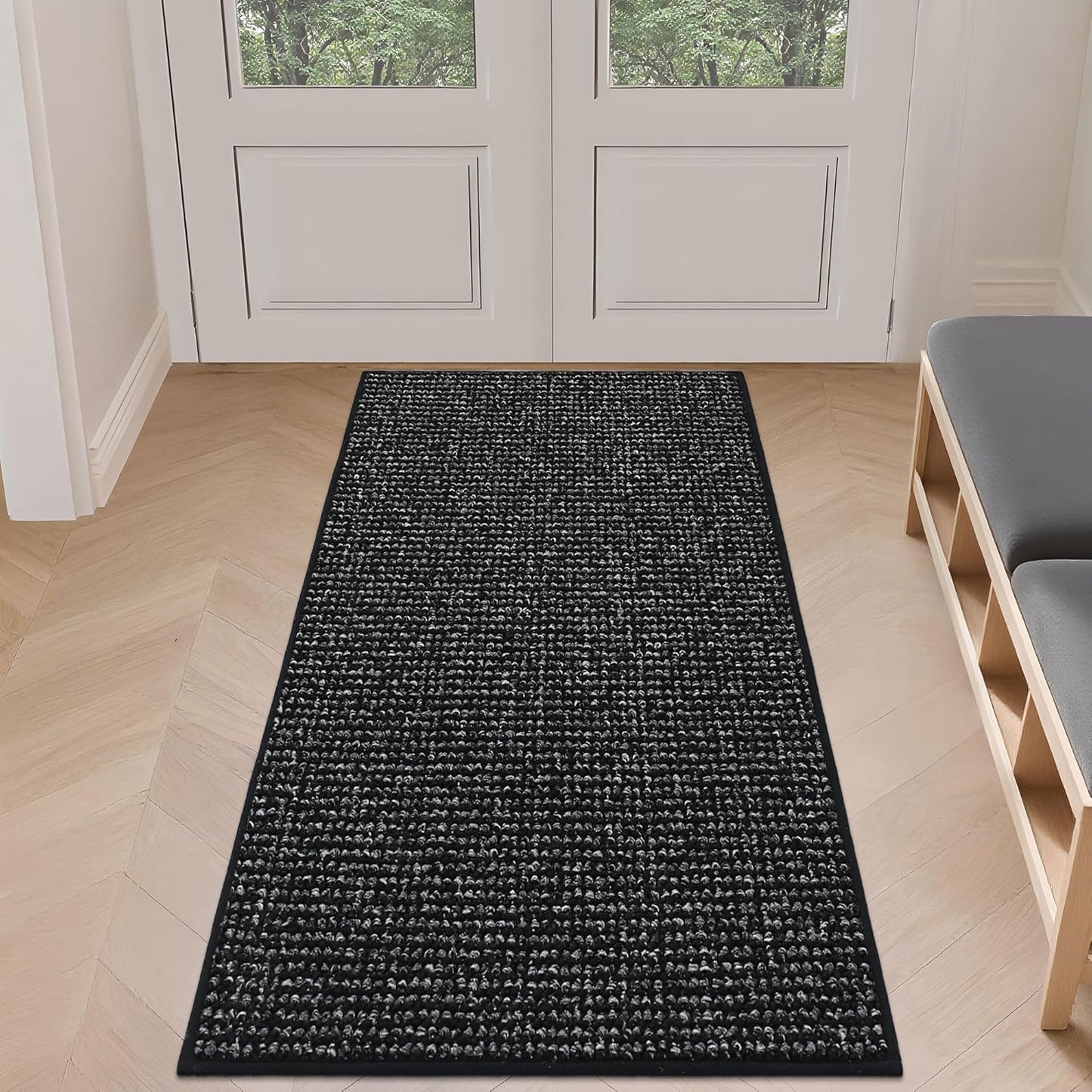 BEQHAUSE Dirt Trapper Door Mat 36" x 60", Non-Slip Washable Doormats Entrance Mat, Dirt Resistant and Absorbent Welcome Mat, Low Profile Floor Mats for Front Back Door and Entryway, Beige