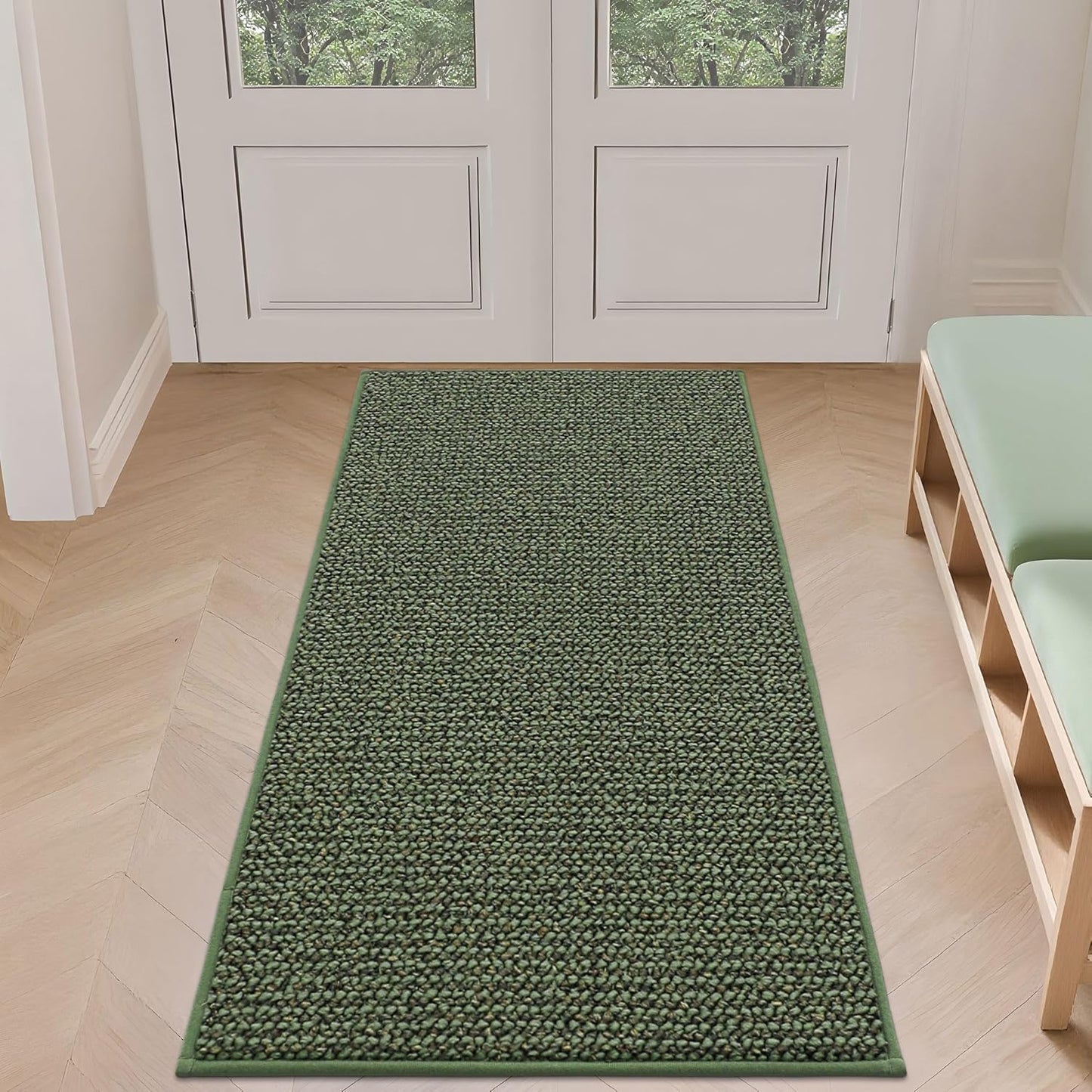 BEQHAUSE Dirt Trapper Door Mat 36" x 60", Non-Slip Washable Doormats Entrance Mat, Dirt Resistant and Absorbent Welcome Mat, Low Profile Floor Mats for Front Back Door and Entryway, Beige
