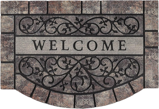Thick Welcome Mats Outdoor, 24 * 36" Large Front Door Mat Entrance, Durable Welcome Mat for Front Door, Heavy Duty No Slip Rubber Outdoor Mats for Home Entrance