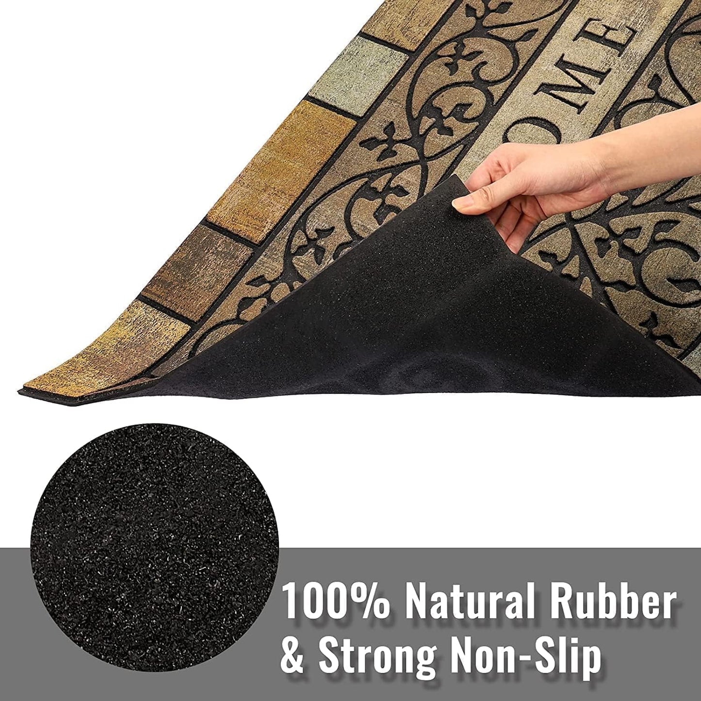 Durable Welcome Door Mats, 24"x36" Heavy-Duty Large Outdoor Mat for Front Door with Non-Slip Rubber Backing for Outside Entry, Garage, Patio, High Traffic Area