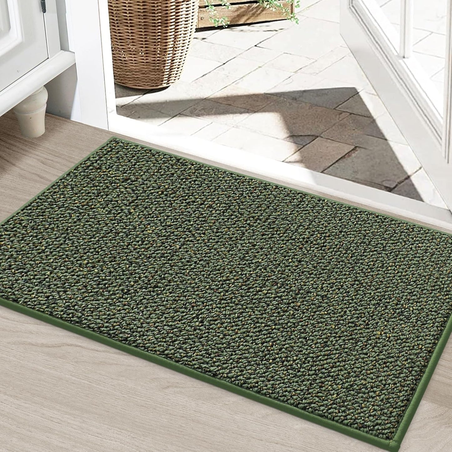 BEQHAUSE Dirt Trapper Door Mat 36" x 60", Non-Slip Washable Doormats Entrance Mat, Dirt Resistant and Absorbent Welcome Mat, Low Profile Floor Mats for Front Back Door and Entryway, Beige