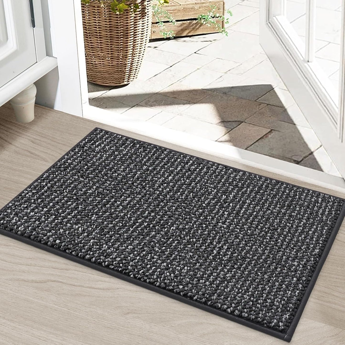 BEQHAUSE Dirt Trapper Door Mat 36" x 60", Non-Slip Washable Doormats Entrance Mat, Dirt Resistant and Absorbent Welcome Mat, Low Profile Floor Mats for Front Back Door and Entryway, Beige