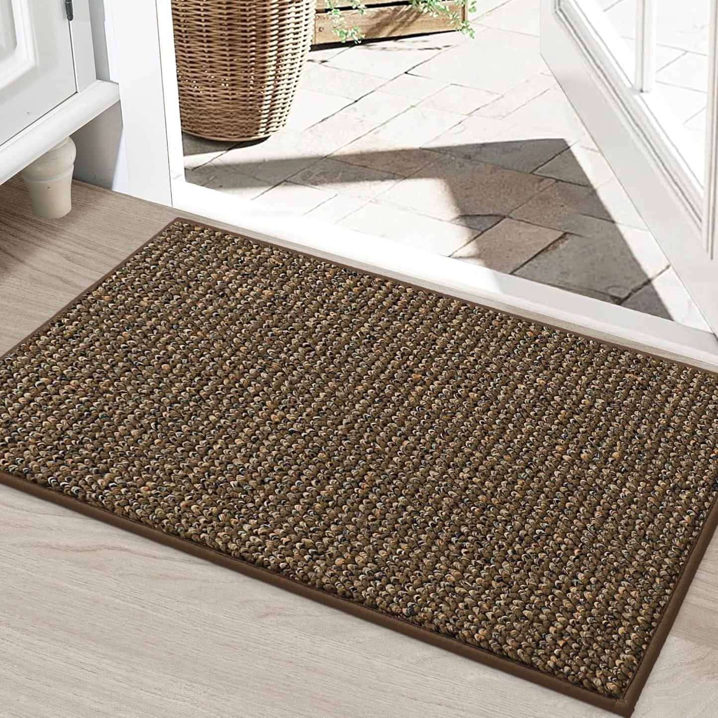 BEQHAUSE Dirt Trapper Door Mat 36" x 60", Non-Slip Washable Doormats Entrance Mat, Dirt Resistant and Absorbent Welcome Mat, Low Profile Floor Mats for Front Back Door and Entryway, Beige