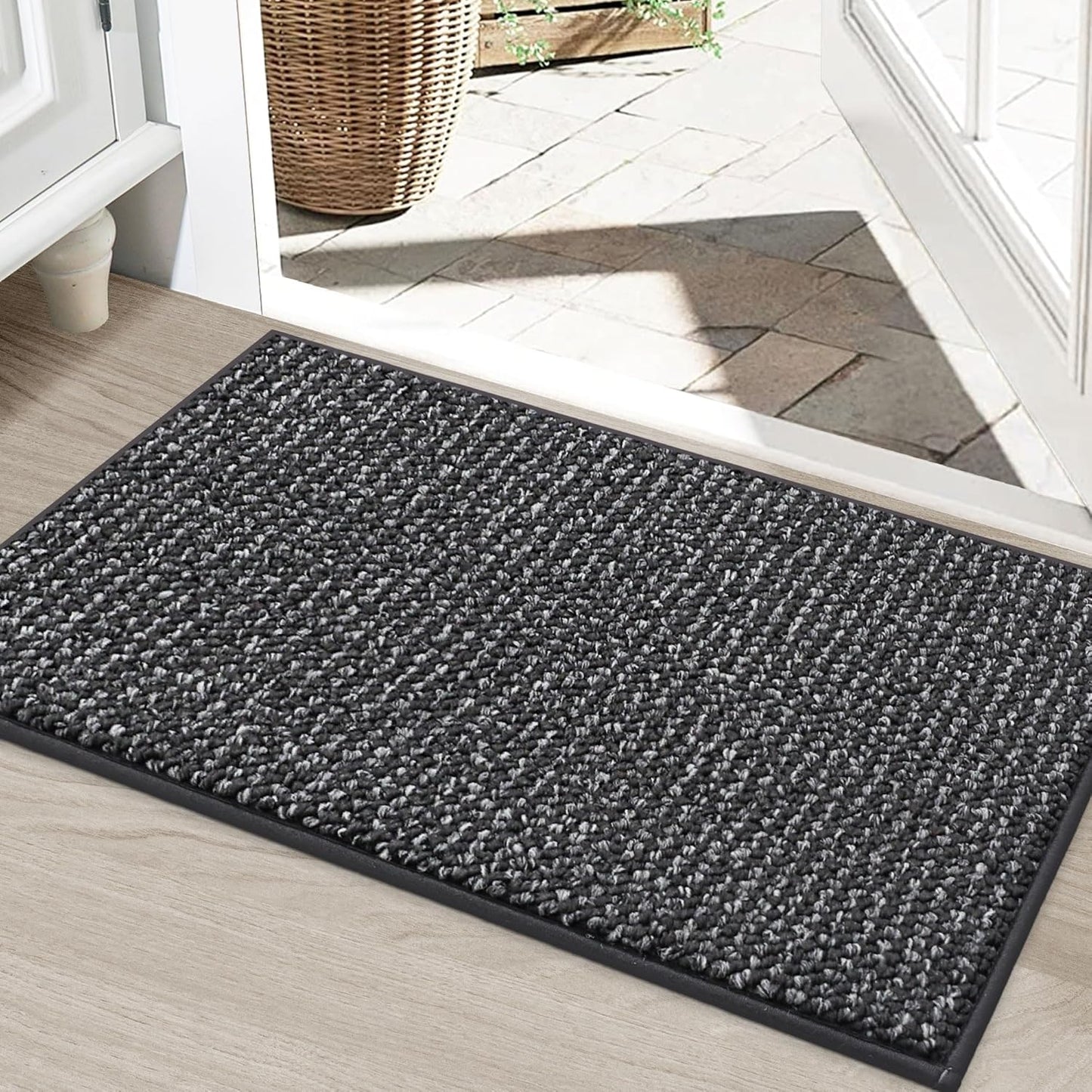 BEQHAUSE Dirt Trapper Door Mat 36" x 60", Non-Slip Washable Doormats Entrance Mat, Dirt Resistant and Absorbent Welcome Mat, Low Profile Floor Mats for Front Back Door and Entryway, Beige